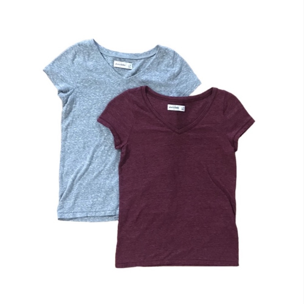 Abercrombie Burgundy Basic V-Neck